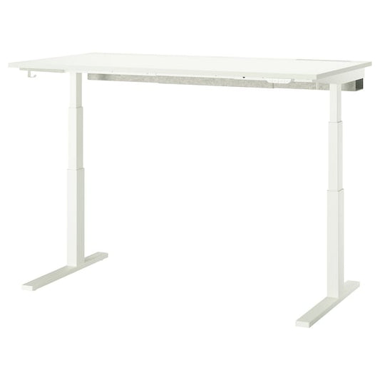 MITTZON - Height-adjustable desk, electric white,160x80 cm