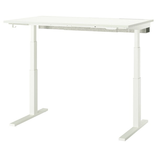MITTZON - Height-adjustable desk, electric white,140x80 cm