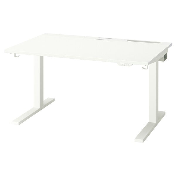 MITTZON - Height-adjustable desk, electric white,120x80 cm