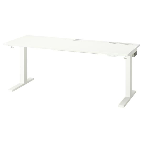 MITTZON - Height-adjustable desk, electric white,160x60 cm