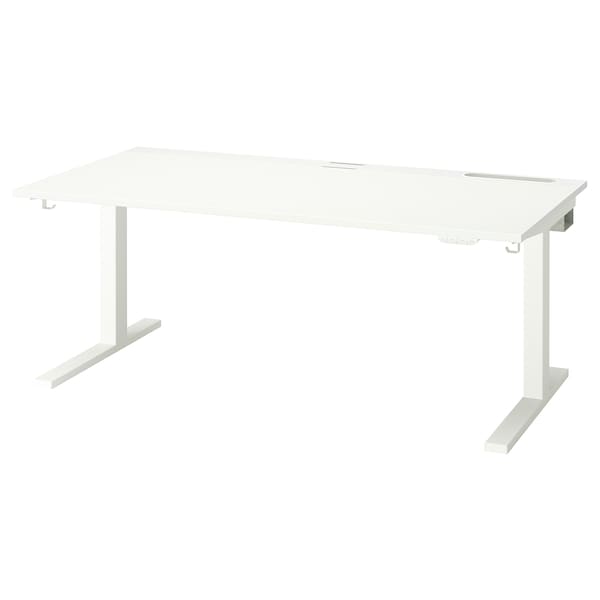 MITTZON - Height-adjustable desk, electric white,160x80 cm