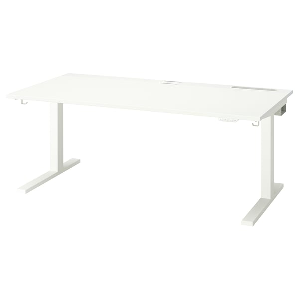MITTZON - Height-adjustable desk, electric white,160x80 cm