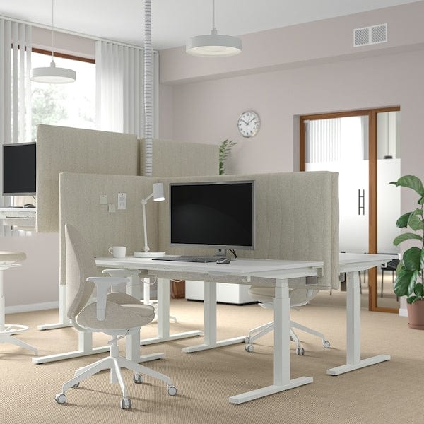 Ikea MITTZON - Height-adjustable desk, electric white,140x60 cm