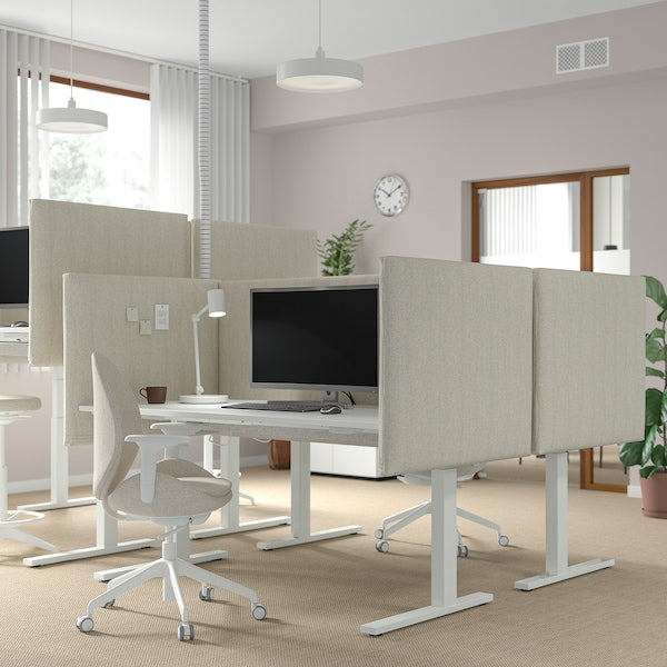 MITTZON - Height-adjustable desk, electric white,160x60 cm