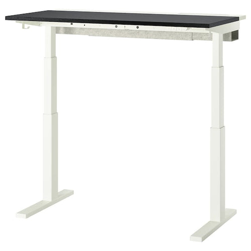 MITTZON - Height-adjustable desk, electric ash veneer/black/white,120x60 cm