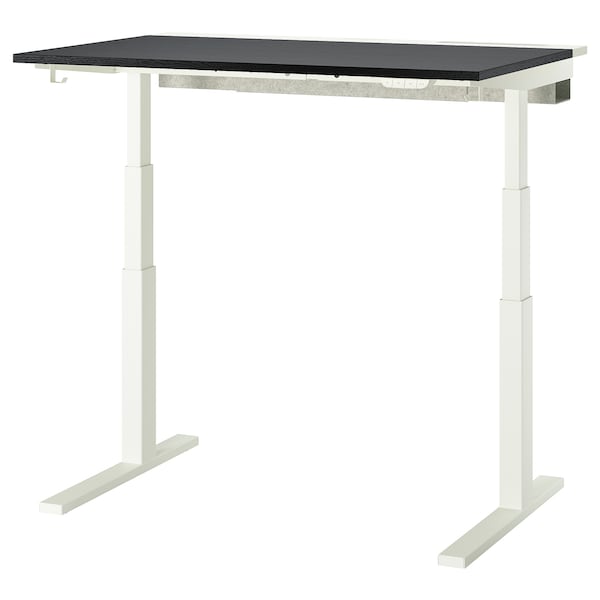 Ikea MITTZON - Height-adjustable desk, electric ash veneer/black/white,120x80 cm