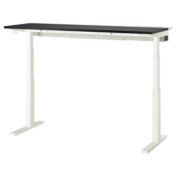 Ikea MITTZON - Height-adjustable desk, electric ash veneer/black/white,160x60 cm
