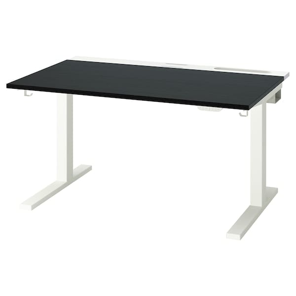 Ikea MITTZON - Height-adjustable desk, electric ash veneer/black/white,120x80 cm