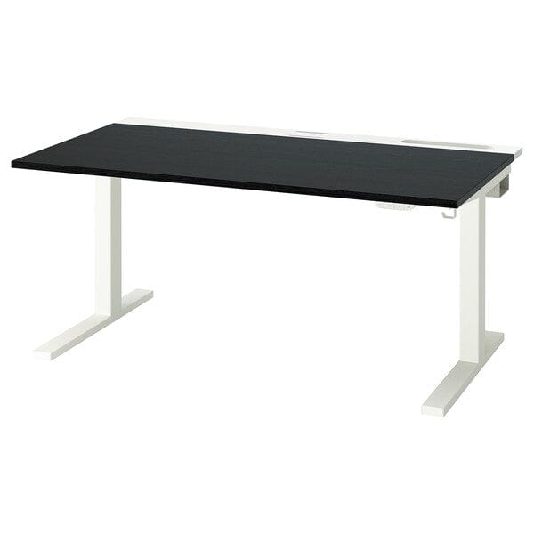 Ikea MITTZON - Height-adjustable desk, electric ash veneer/black/white,140x80 cm