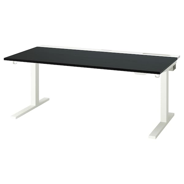 Ikea MITTZON - Height-adjustable desk, electric ash veneer/black/white,160x80 cm