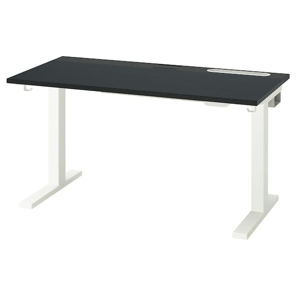 Ikea MITTZON - Height adjustable desk, electric ash veneer/black/black white veneer,120x60 cm