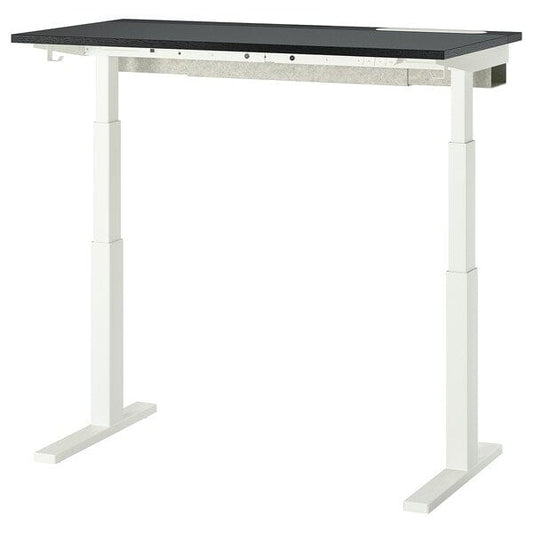 Ikea MITTZON - Height adjustable desk, electric ash veneer/black/black white veneer,120x60 cm