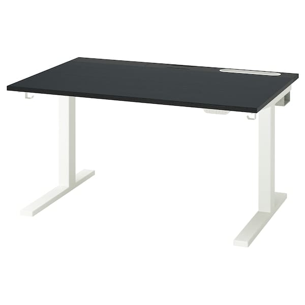 Ikea MITTZON - Height adjustable desk, electric ash veneer/black/black white veneer,120x80 cm