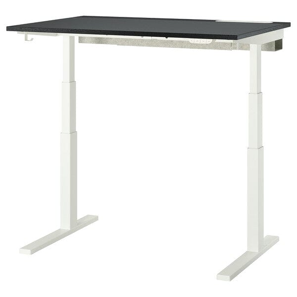 Ikea MITTZON - Height adjustable desk, electric ash veneer/black/black white veneer,120x80 cm