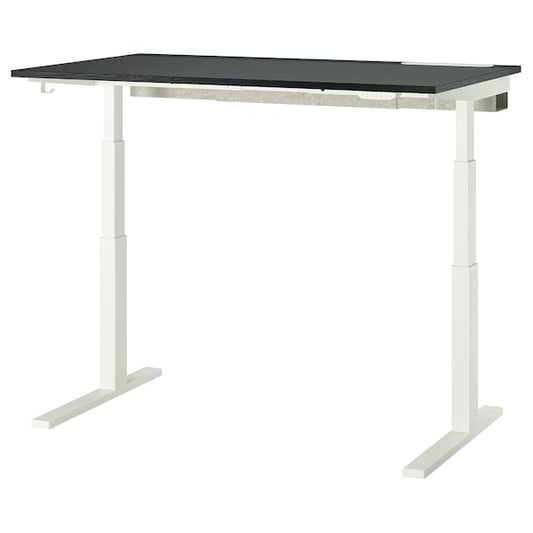 Ikea MITTZON - Height-adjustable desk, electric ash veneer/black/black white veneer,140x80 cm