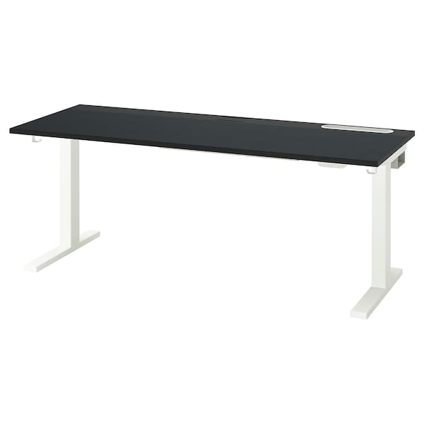 Ikea MITTZON - Height adjustable desk, electric ash veneer/black/black white veneer,160x60 cm