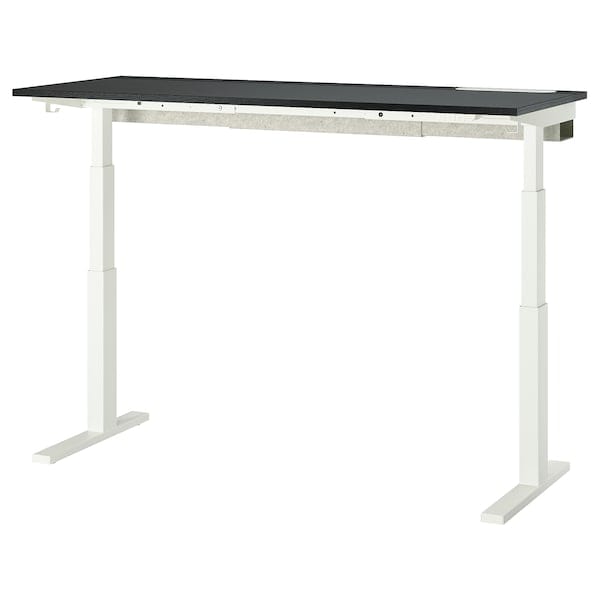 Ikea MITTZON - Height adjustable desk, electric ash veneer/black/black white veneer,160x60 cm