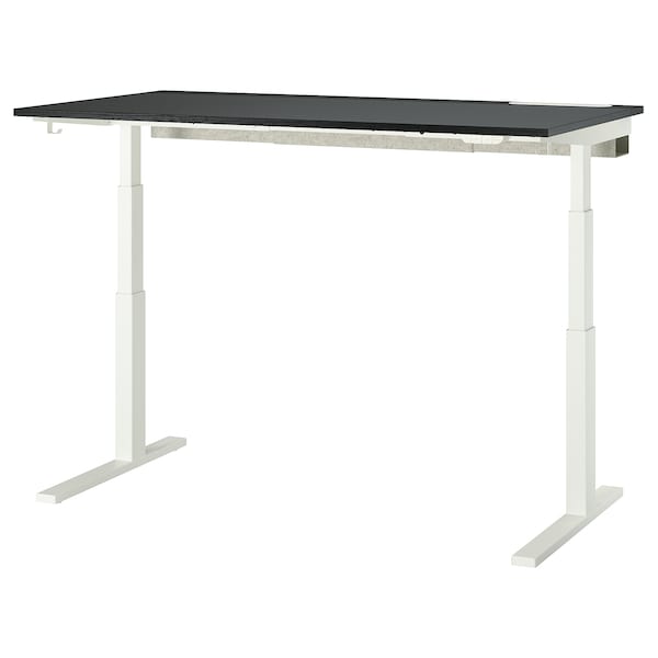 Ikea MITTZON - Height adjustable desk, electric ash veneer/black/black white veneer,160x80 cm