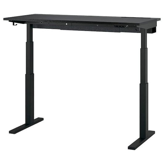 Ikea MITTZON - Scrivania regolabile in altezza, elettrico impiallacc frassino/mordente nero/nero,140x60 cm