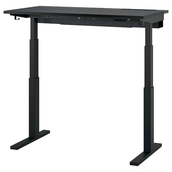 Ikea MITTZON - Height-adjustable desk, electric ash/black/black veneer,120x60 cm
