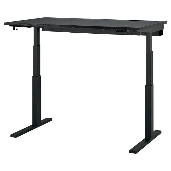 Ikea MITTZON - Height-adjustable desk, electric ash/black/black veneer,140x80 cm