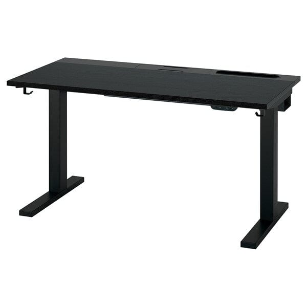 Ikea MITTZON - Height-adjustable desk, electric ash/black/black veneer,120x60 cm