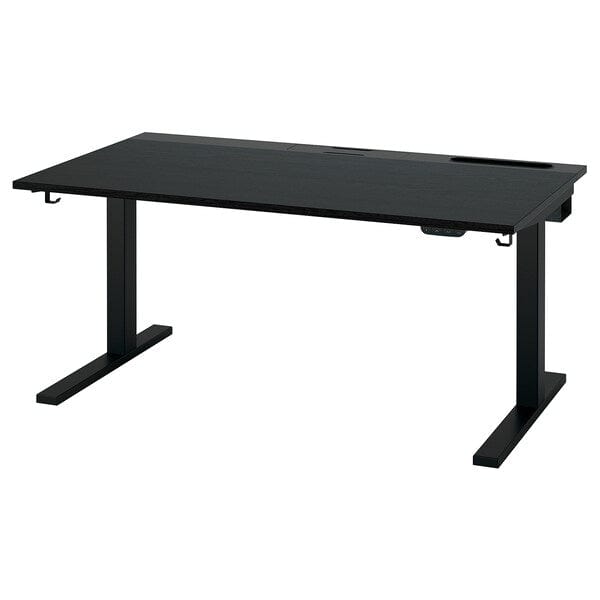 Ikea MITTZON - Height-adjustable desk, electric ash/black/black veneer,140x80 cm