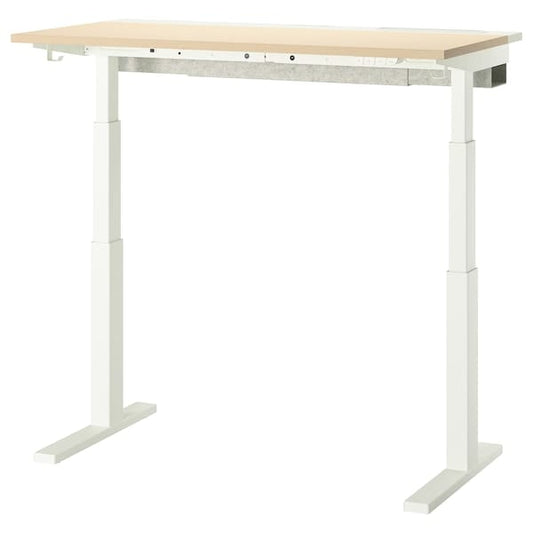 Ikea MITTZON - Height-adjustable desk, electric birch veneer/white,120x60 cm