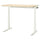 MITTZON - Height-adjustable desk, electric birch veneer/white,140x80 cm