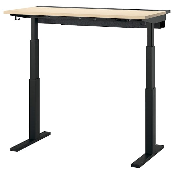 Ikea MITTZON - Height adjustable desk, electric birch veneer/black,120x60 cm