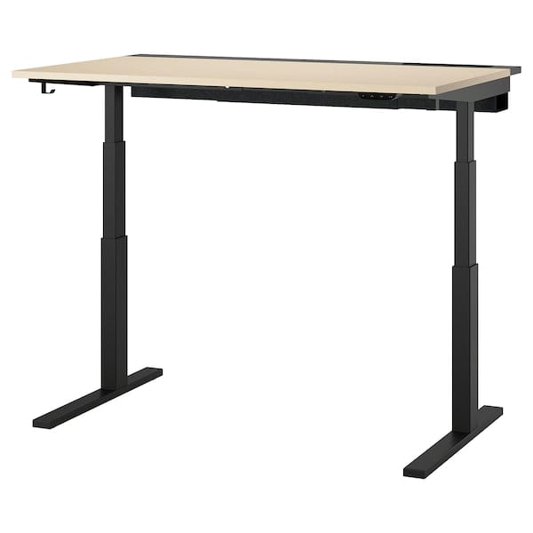 Ikea MITTZON - Height-adjustable desk, electric birch veneer/black,140x80 cm