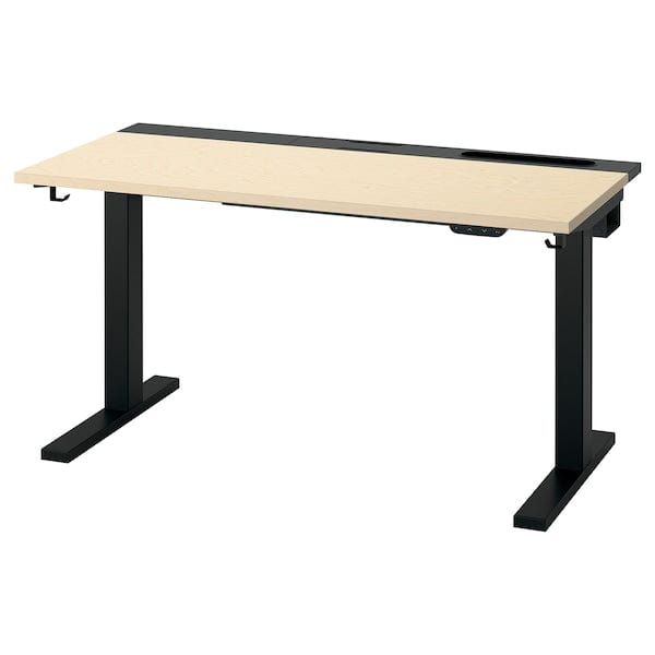Ikea MITTZON - Height adjustable desk, electric birch veneer/black,120x60 cm
