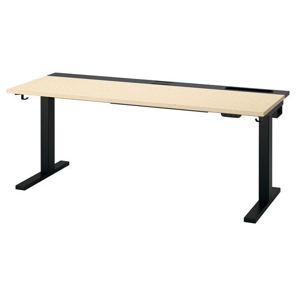 Ikea MITTZON - Height-adjustable desk, electric birch veneer/black,160x60 cm