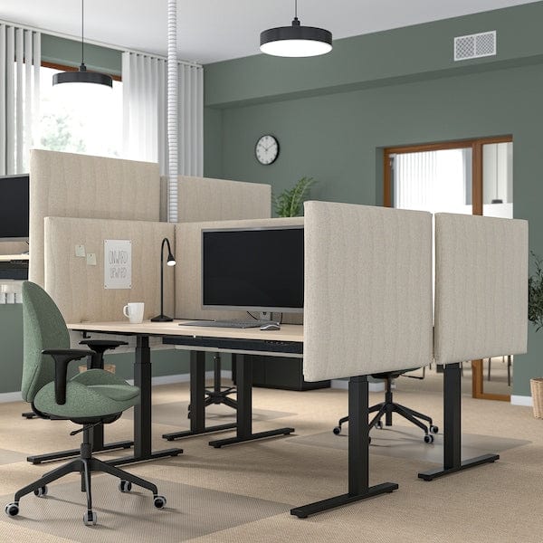 Ikea MITTZON - Height-adjustable desk, electric birch veneer/black,160x80 cm