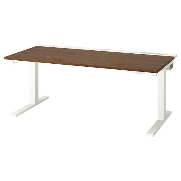 Ikea MITTZON - Height-adjustable desk, electric walnut veneer/white,160x80 cm