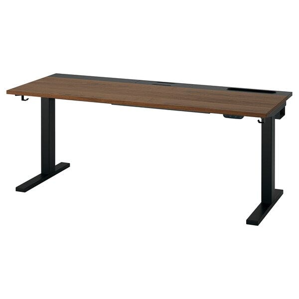 Ikea MITTZON - Height-adjustable desk, electric walnut veneer/black,160x60 cm