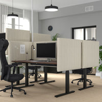 MITTZON - Height-adjustable desk, electric walnut veneer/black,160x80 cm