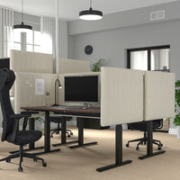 MITTZON - Height-adjustable desk, electric walnut veneer/black,160x60 cm
