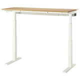 MITTZON desk sit/stand, electric oak veneer/white, 140x60 cm