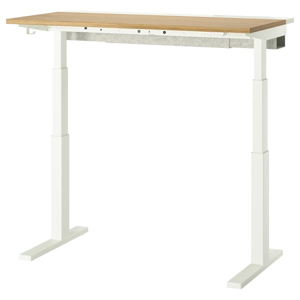 MITTZON desk sit/stand, electric oak veneer/white, 120x60 cm