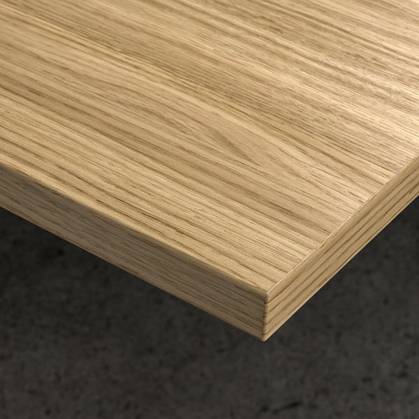 MITTZON - Height-adjustable desk, electric oak veneer/white,120x80 cm