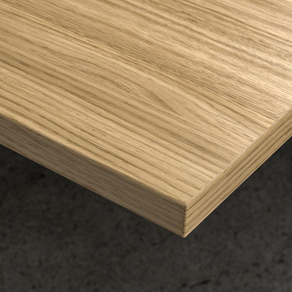MITTZON - Height-adjustable desk, electric oak veneer/white,160x80 cm