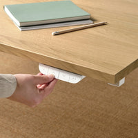MITTZON - Height-adjustable desk, electric oak veneer/white,160x60 cm