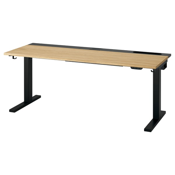 MITTZON desk sit/stand, electric oak veneer/black, 160x60 cm