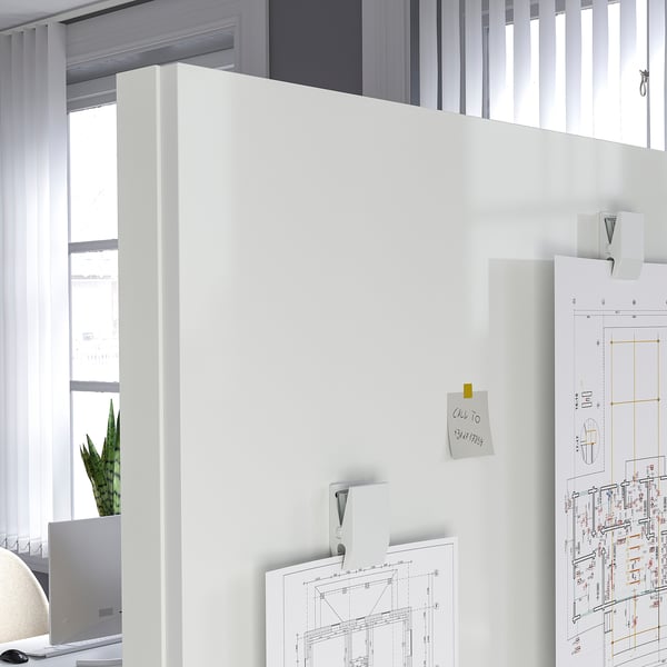 MITTZON frm w cstrs/whtbrd/disp shlf/cbl bx, white, 85x205 cm