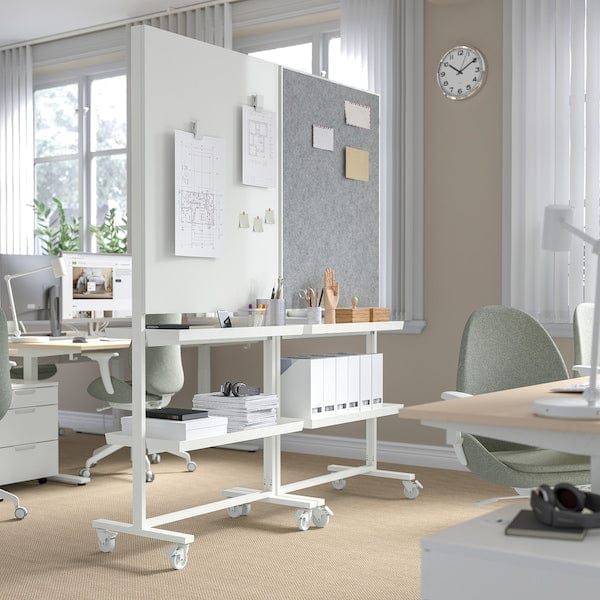 Ikea MITTZON - Frm w cstrs/whtbrd/disp shlf/cbl bx, white, 85x205 cm