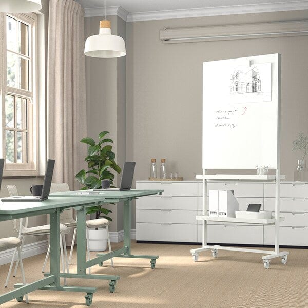 Ikea MITTZON - Frm w cstrs/whtbrd/disp shlf/cbl bx, white, 85x205 cm