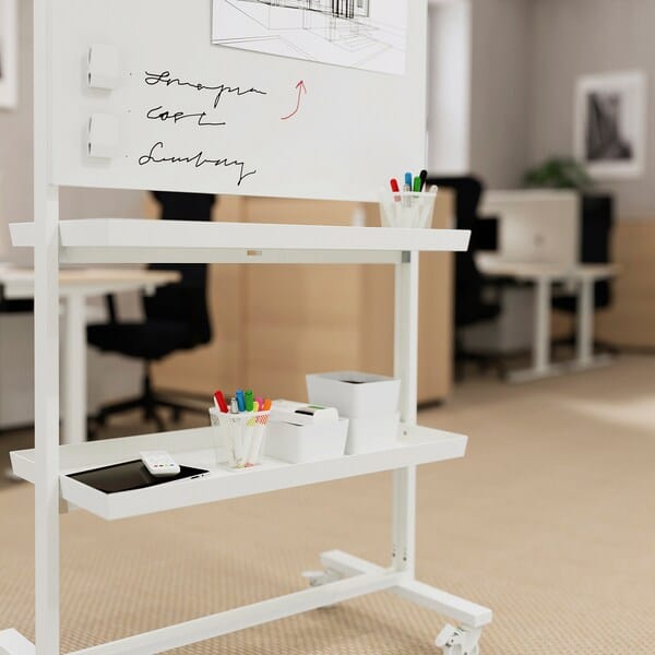 Ikea MITTZON - Frm w cstrs/whtbrd/disp shlf/cbl bx, white, 85x205 cm