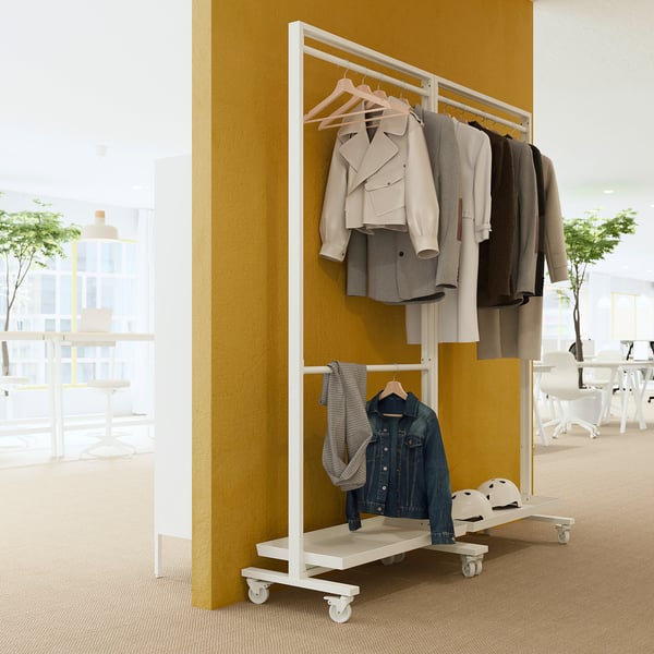MITTZON - MITTZON Frame w cstrs/clths rail/disp shlf, white, 85x205 cm