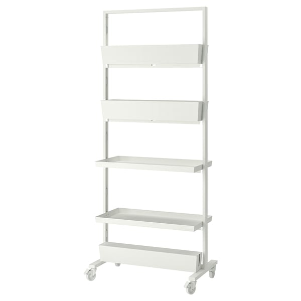 MITTZON frame w cstrs/disp shlf/cable box, white, 85x205 cm